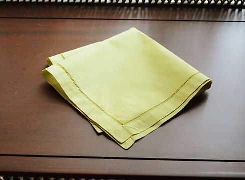Hemstitch Handkerchief with Mellow Green colored - Click Image to Close